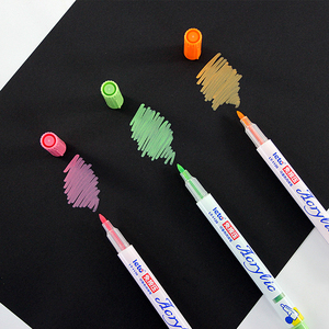 High Quality Custom Logo 24-Color Nylon <strong>Nib</strong> Marker Set Water-Based Permanent Ink Acrylic Pens for Glass &amp; Porcelain - Product Image 4