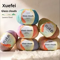 Fil à tricoter artisanal en cachemire/acrylique teinté, anti-boulochage, effet nuage glacé, pour écharpe et bonnet, technique OE, comptage de fil 2.5