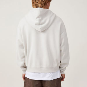 Sudadera clásica con cremallera para hombres y mujeres, ropa de calle Lisa personalizable, sudadera informal con cremallera completa Unisex, sudadera de peso pesado - Product Image 3