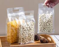 Sacs d'emballage alimentaire en polyéthylène transparents personnalisés à huit côtés, avec fermeture éclair, pour snacks