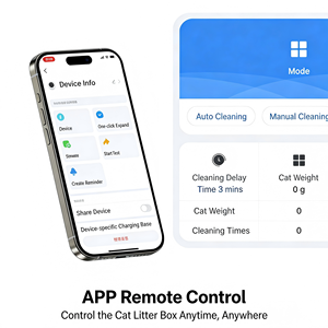 กระบะทรายแมวอัจฉริยะแบบเ<span class=keywords><strong>ป</strong></span>ิดทำจากสแตนเลส ดีไซน์รักษ์โลก ควบคุมผ่าน<span class=keywords><strong>แอ</strong></span>พ ทำความสะอาดตัวเองได้อย่างปลอดภัย พร้อมหุ่นยนต์ทำความสะอาด - Product Image 3