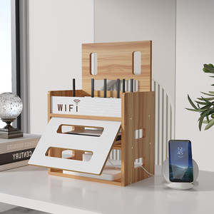 Organizador de Cables, Estante de Madera para Enrutador, <span class=keywords><strong>Caja</strong></span> Impermeable para Enrutador, para Oficina y Hogar - Product Image 1