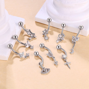 Gioiello <span class=keywords><strong>per</strong></span> il corpo in acciaio inossidabile con bilanciere curvo a Banana orecchio Piercing a forma di labbro - Product Image 3