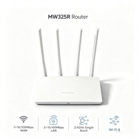 Routeur sans fil MW325R N300 2,4 GHz 300 Mbps 4 antennes 5dBi 1 WAN 3 LAN 100 Mbps Fast Ethernet avec fonction WDS Bridge pour la maison