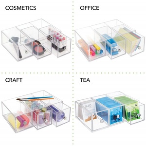 China Yageli Factory Wholesale Transparent Acrylic Desk Organizer Storage <b>Box</b> Drawers Custom Logo Silk-Screen Printing Custom - Product Image 5