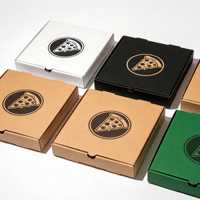 Boîte à pizza en papier de 7, 9 et 12 pouces avec logo personnalisé, en carton ondulé kraft, emballage alimentaire à emporter, boîte à pizza au design personnalisé