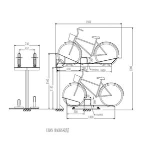 Vente chaude Supports autoportants à revêtement en poudre pour l'extérieur Porte-vélos de <span class=keywords><strong>garage</strong></span> à deux étages pour 6 vélos - Product Image 6