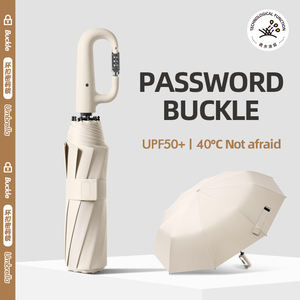 ร่มพับได้รังสียูวีออกแบบได้ตามต้องการมีโลโก้ตามหลักสรีรศาสตร์ด้ามจับกันลมป้องกันแสงแดดอัตโนมัติเต็มรูปแบบ - Product Image 3