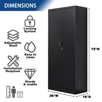 Armoire de rangement métallique verrouillable à 2 portes avec structure démontable multi-niveaux pour classement, idéale pour les écoles et les gymnases, garantie 10 ans