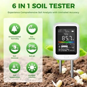 เครื่องวัดดินดิจิตอล 6 in 1 วัดค่า pH ความชื้น อุณหภูมิ ความชื้นในอากาศ แสง สำหรับดูแลสวนและพืช - Product Image 2