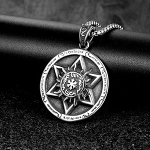 Pièce De Monnaie en gros Forme Étoile de David Pendentif Hexagonal Collier - Product Image 3