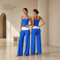 Ensemble de yoga 2 pièces personnalisé pour femme, coupe ajustée extensible, blocs de couleur, taille haute, séchage rapide, populaire pour le fitness et l'entraînement en salle de sport
