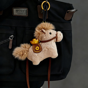Custom Horse Plush Toy New Year <b>Mascot</b> Simulation Animal Doll Girl Handmade Bag Pendant Kawaii Plush Keychain Kids Birthday Gift - Product Image 5