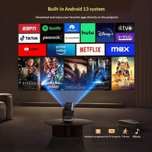 Mini projecteur intelligent V1 Android 13 WiFi 6 300 ANSI Lumens LED Home Cinéma Projecteur portable Prise en charge 1080P/3D Netflix <span class=keywords><strong>YouTube</strong></span> - Product Image 5