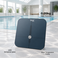 Pèse-personne numérique de salle de bain avec affichage LED rétroéclairé, plateforme robuste et durable pour usage domestique, pieds en verre miroir pour intérieur quotidien