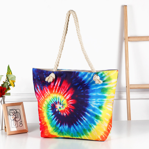 <span class=keywords><strong>Sac</strong></span> <span class=keywords><strong>de</strong></span> <span class=keywords><strong>plage</strong></span> en toile arc-en-ciel pour femmes, fourre-tout <span class=keywords><strong>Tie</strong></span> <span class=keywords><strong>Dye</strong></span>, vente en gros - Product Image 2
