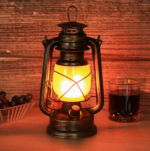 Lanterne HFBH Led Storm de style rétro <span class=keywords><strong>à</strong></span> piles en cuivre antique 235 4 * AA pour le camping - Product Image 1