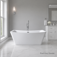 Baignoire autoportante rectangulaire 1700x800x630mm 320L en acrylique blanc pour adultes, idéale pour la relaxation