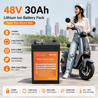 Batterie lithium-ion 48V 30Ah pour moto électrique, scooter électrique, vélo électrique, véhicule à deux roues, batterie rechargeable avec BMS