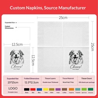 Serviettes commémoratives personnalisées pour animaux de compagnie, gravées sur mesure, double couche, en pâte de bois vierge épaissie, avec empreinte de patte et photo, douces et absorbantes