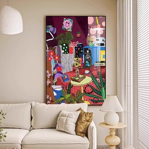 Tableau mural sur toile style <span class=keywords><strong>Matisse</strong></span>, femme abstraite, peinture colorée et vibrante de fruits et de fleurs pour la décoration du salon et de la maison - Product Image 3