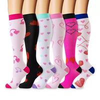 Chaussettes de compression personnalisées avec logo sur le bas, hauteur genou, en nylon, pour hommes et femmes, pour le cyclisme, la course à pied et la randonnée