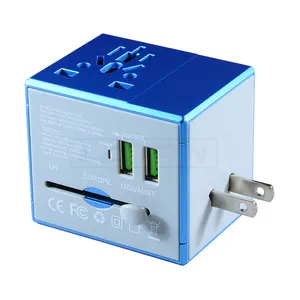 todo-en-uno de seguridad de cargador de adaptador de cargador de pared de enchufe integrado 2.1A de puerto Dual USB