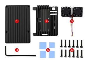 Casing Aluminium Alloy Raspberry <span class=keywords><strong>Pi</strong></span> 5 dengan Kipas Pendingin Ganda, Cangkang Logam untuk Raspberry <span class=keywords><strong>Pi</strong></span> 5 - Product Image 6
