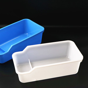 Boîte de rangement en plastique rectangulaire bleue et blanche, fond étanche, pour l'organisation des médicaments, utilisation hospitalière - Product Image 2