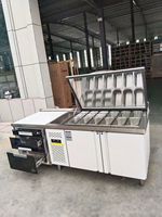 Système de refroidissement par air numérique RTK pour salade de fruits, en acier inoxydable, sous comptoir, 2 portes, convertible, avec contrôle numérique pour la réfrigération