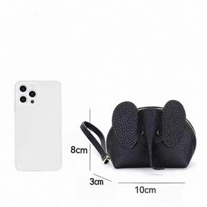 Creative Women's Little <strong>Elephant</strong> Leather Zipper Handheld Bag New PU Material <strong>Coin</strong> <strong>Purse</strong> for Lipstick Key Card Storage - Product Image 6