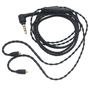 Câble audio Mmcx noir à 4 brins torsadés avec micro et contrôle du volume pour Se846 Se535 Se315 - Product Image 5