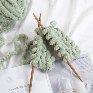 Vendita all'ingrosso maglia gigante morbida e spessa Jumbo 100% poliestere grande Chunky filato di ciniglia in velluto ciniglia - Product Image 1