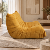 Canapé paresseux moderne nordique en velours côtelé, mobilier de salon et chambre, compressé sous vide, fauteuil monoplace sans structure de base