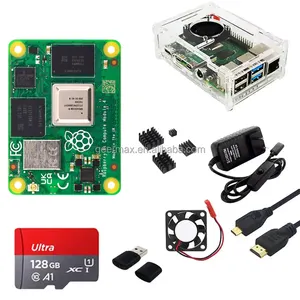 Модуль Raspberry Pi вычислительный 4 CM4102008 одноплатный компьютерный блок питания SD-карта вентилятор адаптер радиатора Чехол сенсорный экран CM4