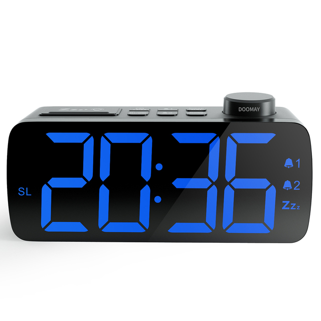 Digital Quartz Alarm Clock for Speaker Desk Clock with Wake-up Function Digital Radio Music ABS Modern Design