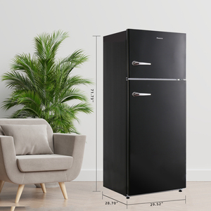 Réfrigérateur rétro avec congélateur supérieur de 18 pieds cubes, refroidissement par air multi-flux, thermostat électrique réglable, design classique - Product Image 6