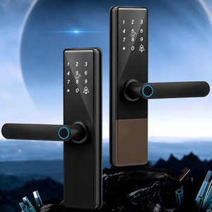 Serrure intelligente à empreinte digitale pour porte en bois avec application Tuya, stockage cloud et Wi-Fi, compatible avec les portes en aluminium/acier et sonnette - Product Image 1