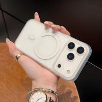 Coque de téléphone antichoc magnétique transparente avec cadre couleur bonbon pour iPhone 17 16 Pro Max 18 16 Pro, dos transparent