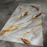 Panel de Pared y Techo de PVC con Acabado Brillante, Estilo Moderno, Imitación Mármol, con Protección UV