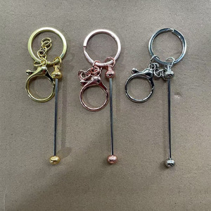 In Stock DIY <strong>Beaded</strong> Round Ring <strong>Keychain</strong> Phone Case Earphone Cover Pendant Beadable <strong>Keychain</strong> DIY <strong>Beaded</strong> Key Chain Bar - Product Image 2