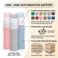 Bouteille applicatrice professionnelle en silicone avec peigne pour racines, flacon compressible gradué de 38 ml, 60 ml, 80 ml pour le lavage des cheveux et le massage du cuir chevelu