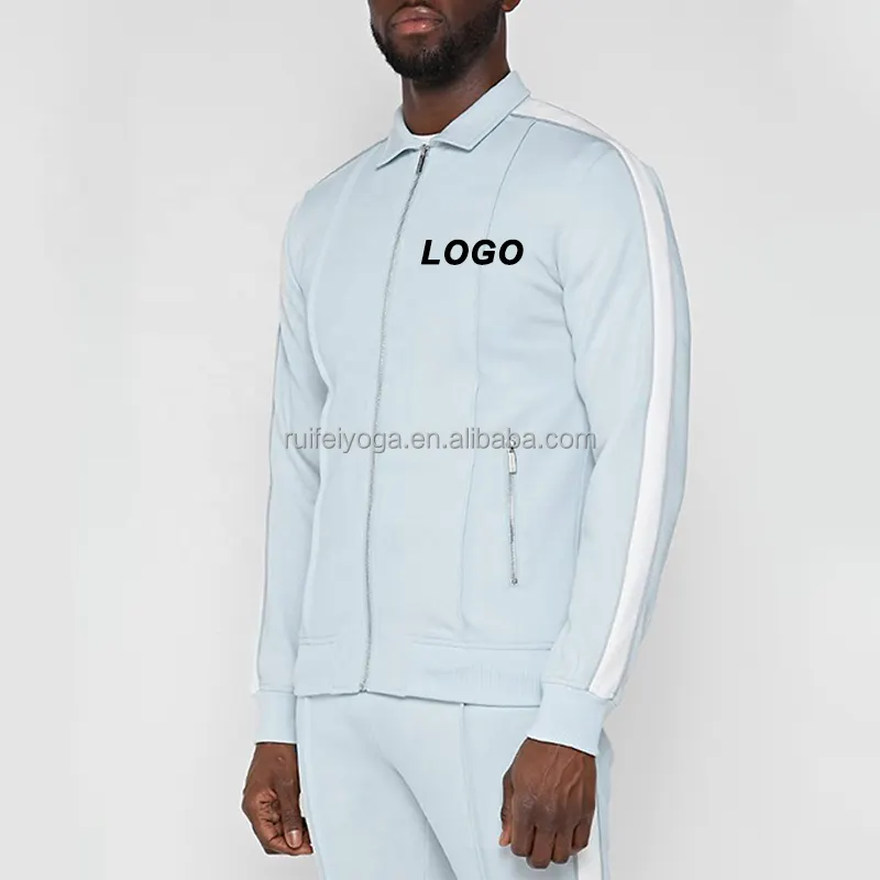 Abbigliamento sportivo di alta qualità Logo personalizzato Plain Slim Fit Colorblock Track Jacket Jogger Suit Zip Up Sweat Suit Stripe Men tuta