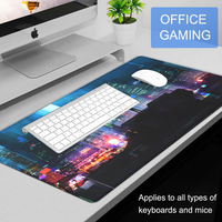 Tapis de souris de jeu Cyberpunk City Anime personnalisable, taille sur mesure, résistant à l'eau, anti-rayures, couleur personnalisée, grand format pour bureau