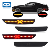 Feux de position latéraux LED fumés style X avant et arrière pour pare-chocs Ford Mustang 2010-2014, clignotants ambre et rouges, lot de 4 pièces
