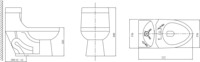 AIDI Vente à chaud Sud-américain Inodoro S-trap 300mm Brillant Noir Siphonic WC Commode de toilette une pièce