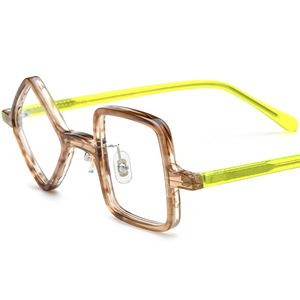 Màu Xanh lá cây màu kính theo toa quang Acetate không đối xứng chống ánh sáng màu xanh Mắt kính Nickel miễn phí khung cho phụ nữ và người đàn ông - Product Image 5