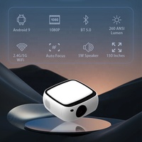 Mini projecteur intelligent portable C300, 260 lumens ANSI, résolution 4K, Android 9, LED, WiFi, 2G, home cinéma, projecteur de poche, batterie