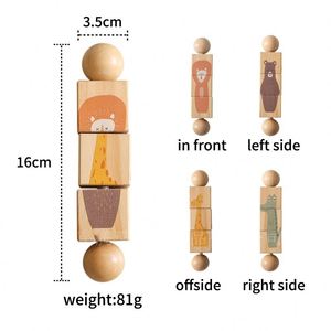 Children Fine Motor Skills Grasp Match up <b>Puzzle</b> Wooden Educational Twisting Cartoon Toy for 2-4 Years - Product Image 1