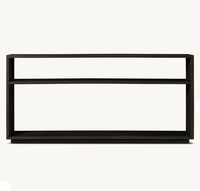 Console moderne minimaliste RH en bois massif, style nordique, chêne, pour salon, villa, entrée, couloir, avec étagère de rangement ouverte, pour la maison